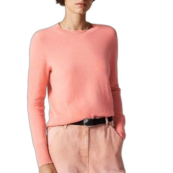 J. Crew Heathered Coral 100% Cashmere Classic-Fit Crewneck Sweater Size M - Picture 1 of 9